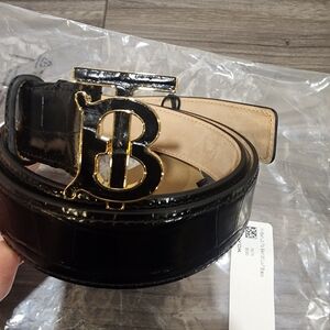 Burberry Black and Gold Belt Elegant Accessory
